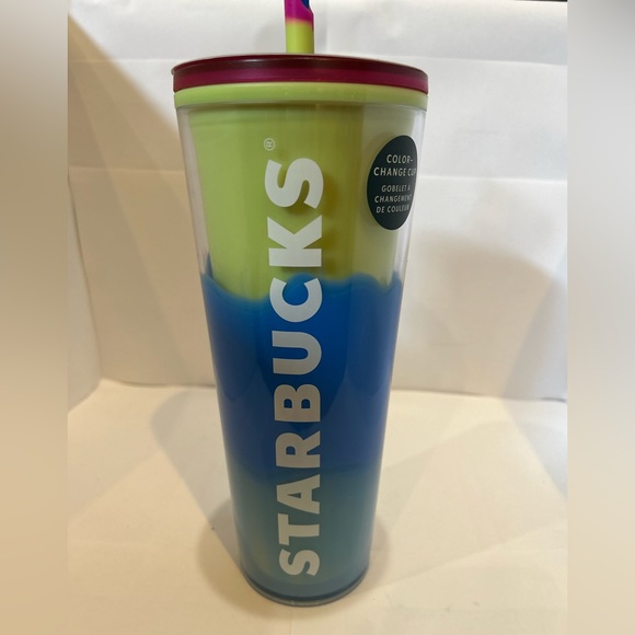 (NWT) Starbucks Summer 2023 Color Change Straw Topper 24 Ounce Tumbler Cup - Picture 3 of 3